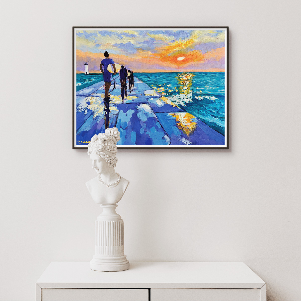 Surfs Up at Sunset - Stephanie Schlatter Art