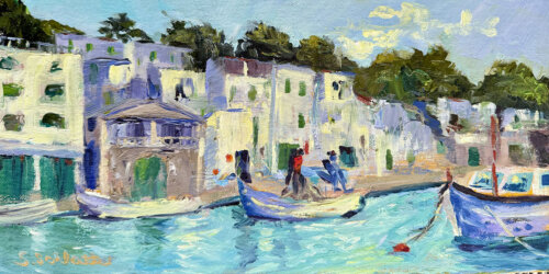 Cala Figuera Painting by Stephanie Schlatter