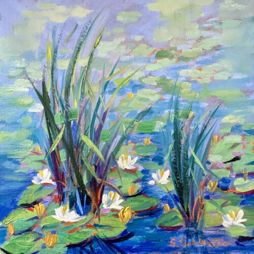 Lily Pads Painting by Stephanie Schlatter